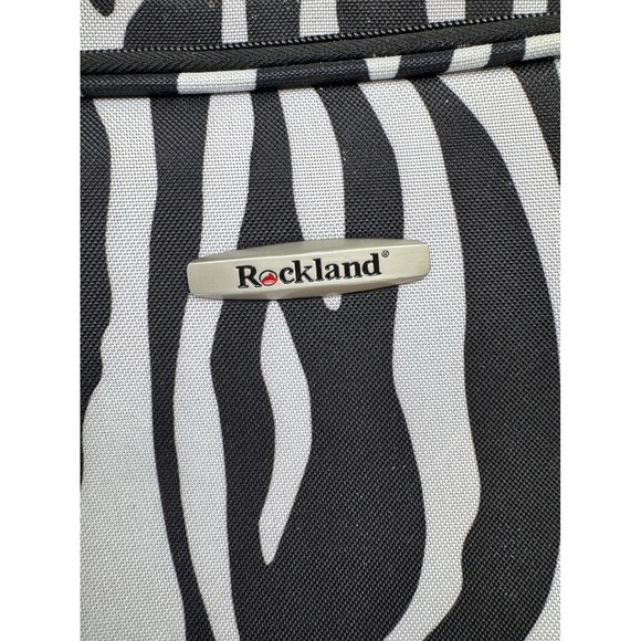 Rockland Zebra Print Carry On Bag Travel Weekender Overnight Duffle Tote - Picture 2 of 7